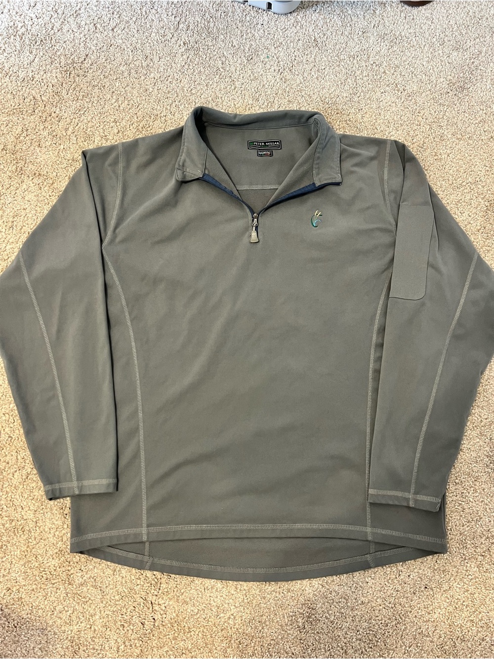 Peter Millar Light Grey All Element Quarter Zip Pullover